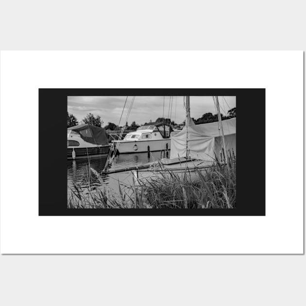 Moorings on the River Thurne in the Norfolk Broads National Park Wall Art by yackers1